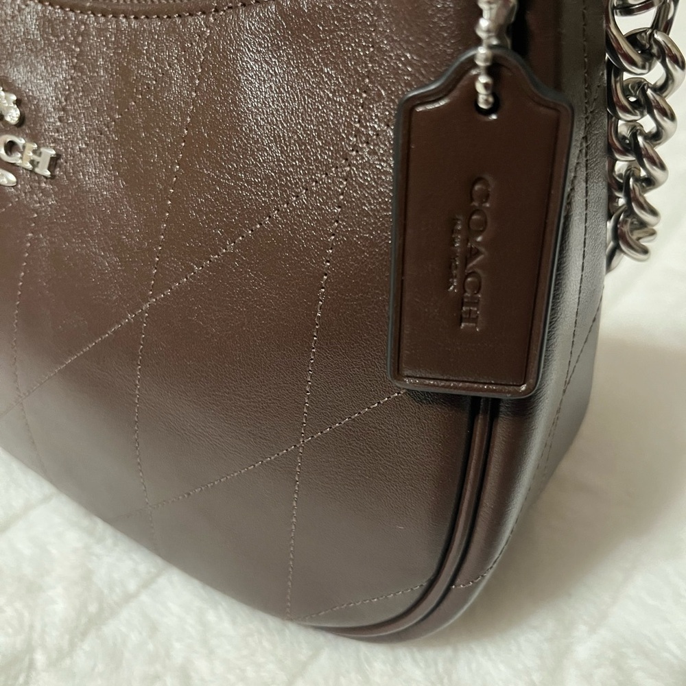 Coach Teri silver and maple quilted shoulder bag - Picture 4 of 7